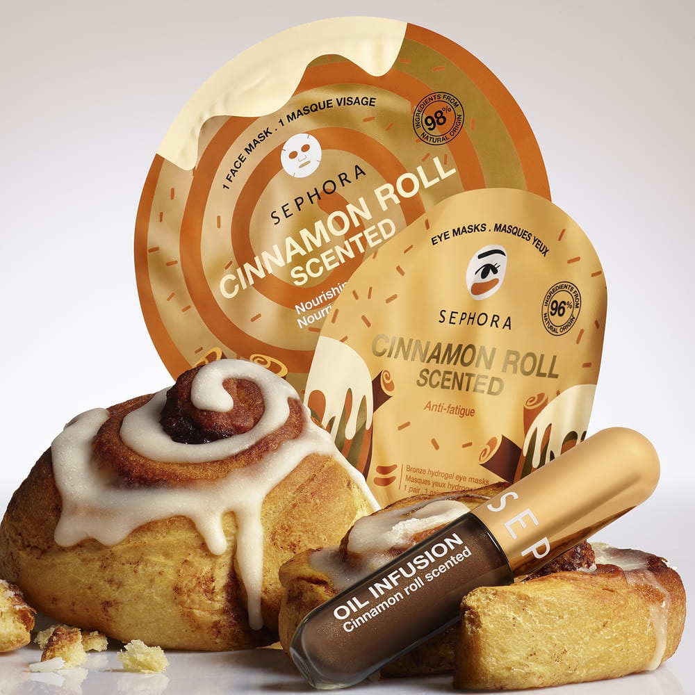CINNAMON ROLL SCENT ANTI FATIGUE EYE MASKS (MASCARILLA FACIAL)